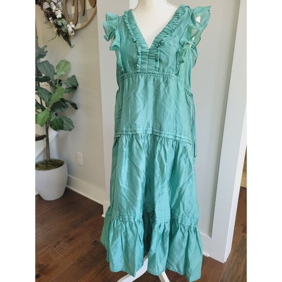 Ciebob Rhaella Sleeveless Tiered Maxi Dress NWT Teal XS - Picture 2 of 9